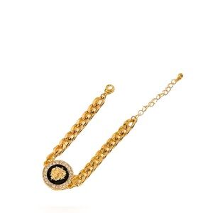 Gold over Shiny Cuban Chain Round Lion Head Zinc Alloy Bracelet